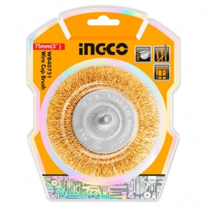 3 Inch Brass Wire Wheel Brush with 1/4 Inch Shank