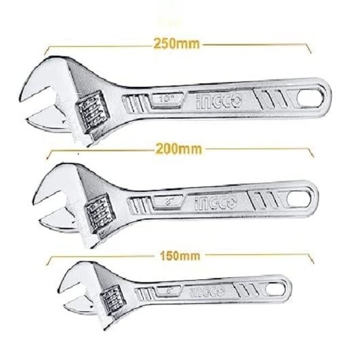 HADWK031 3 Piece Adjustable Wrench Set