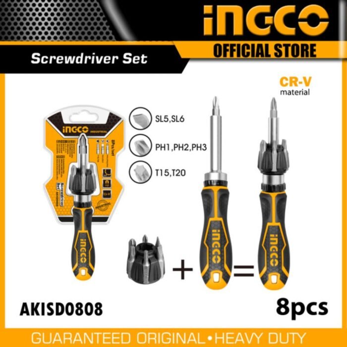AKISD0808 8 Pc Ratchet Screwdriver Set