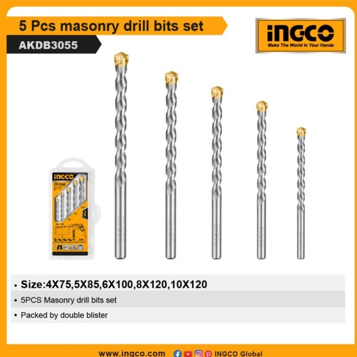 AKDB3055 5 Piece Masonry Drill Bit Set