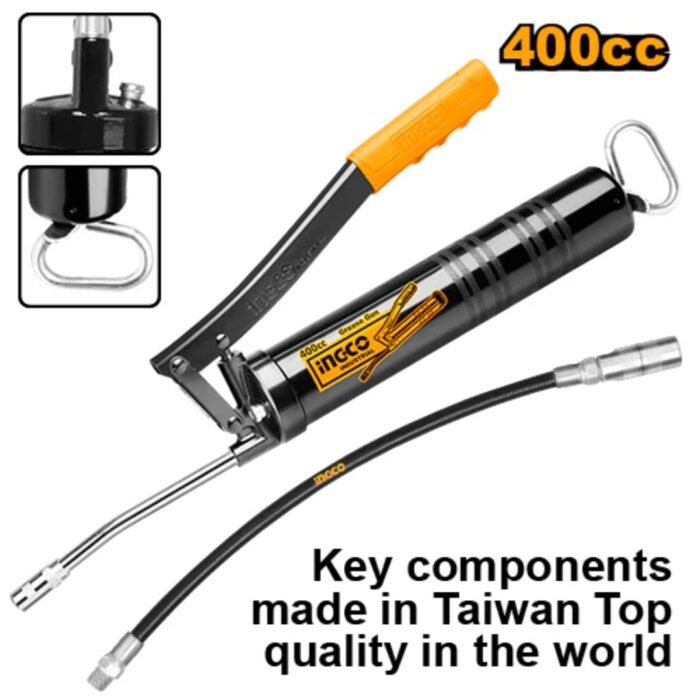 10000 PSI Pistol Grip Grease Gun with Flexible Hose
