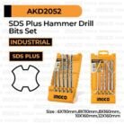 AKD2052 5 Piece SDS Plus Hammer Drill Bit Set