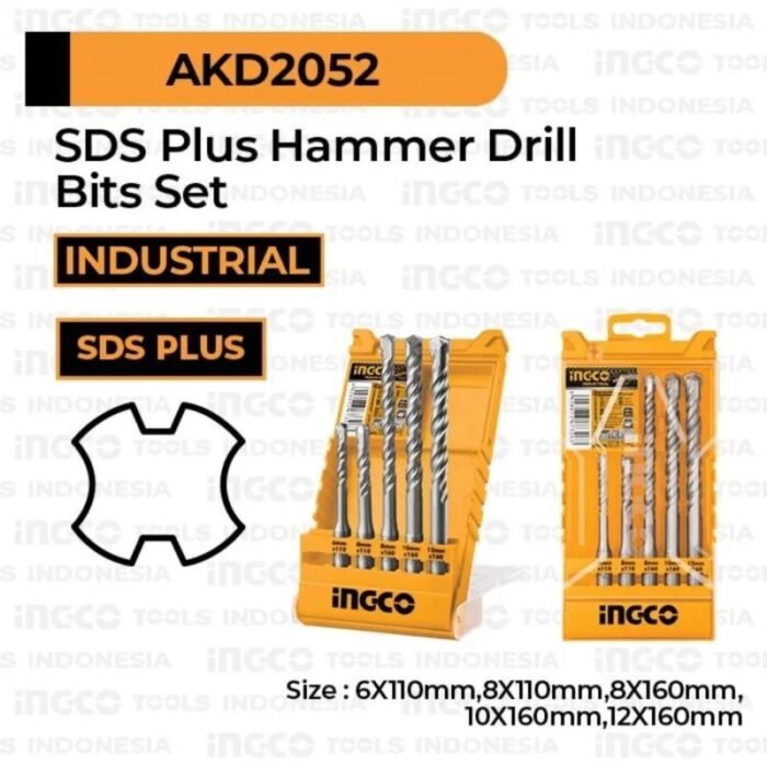 AKD2052 5 Piece SDS Plus Hammer Drill Bit Set