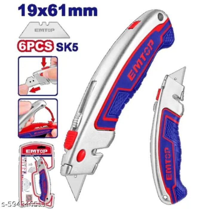 ESNKT6128 Heavy Duty Metal Utility Knife with Extra Blades
