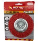 100mm Flat Type Red Nylon Wheel Brush