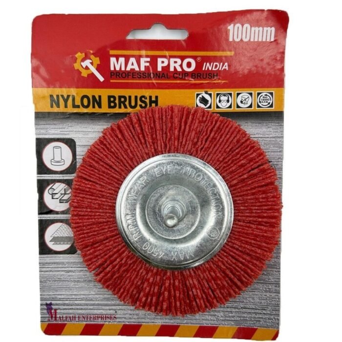 100mm Flat Type Red Nylon Wheel Brush