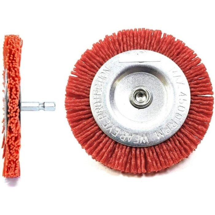 100mm Flat Type Red Nylon Wheel Brush