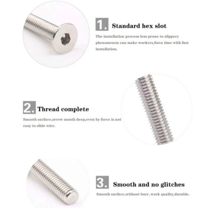 GSK CUT 100 Pcs Stainless Steel CSK Bolt Assortment Kit M3 M4 M5 M6 GSK CUT 100 Pcs Stainless Steel CSK Bolt Assortment Kit M3 M4 M5 M6