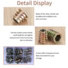 GSK CUT 100 Pcs Zinc Alloy Threaded Insert Nut Assortment Kit
