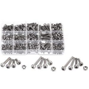 GSK CUT 280 Pcs Stainless Steel Allen Bolt and Nut Assortment Kit