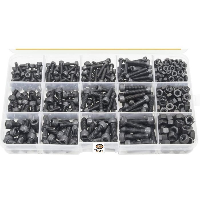 GSK CUT 280 Pcs Grade 12.9 Black Allen Bolt and Nut Assortment Kit GSK CUT 280 Pcs Grade 12.9 Black Allen Bolt and Nut Assortment Kit