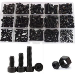 GSK CUT 280 Pcs Grade 12.9 Black Allen Bolt and Nut Assortment Kit