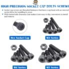 GSK CUT 280 Pcs Grade 12.9 Black Allen Bolt and Nut Assortment Kit