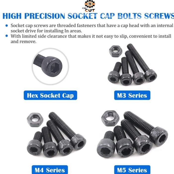 GSK CUT 280 Pcs Grade 12.9 Black Allen Bolt and Nut Assortment Kit GSK CUT 280 Pcs Grade 12.9 Black Allen Bolt and Nut Assortment Kit