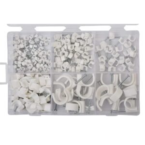 GSK CUT 250 Pcs Assorted Cable Clips Nail Clamp Set