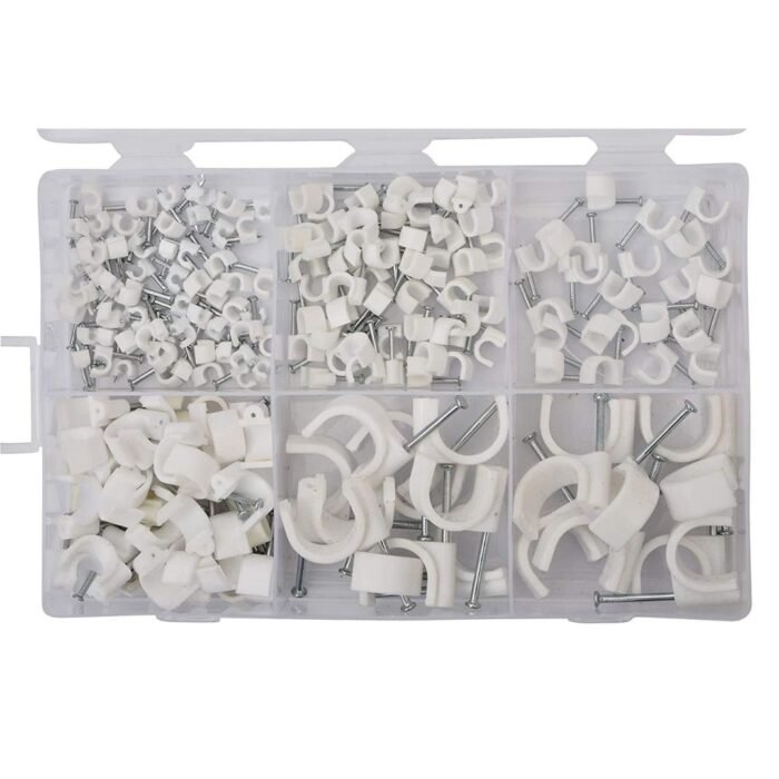 GSK CUT 250 Pcs Assorted Cable Clips Nail Clamp Set