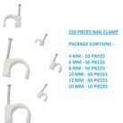 GSK CUT 250 Pcs Assorted Cable Clips Nail Clamp Set