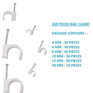 GSK CUT 250 Pcs Assorted Cable Clips Nail Clamp Set