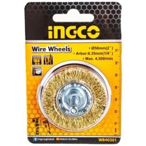2 Inch 50mm Brass Wire Wheel Brush with 1/4 Inch Shank