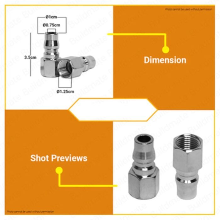 2 Pcs Quick Release Air Hose Coupler BSP Thread Set 2 Pcs Quick Release Air Hose Coupler BSP Thread Set
