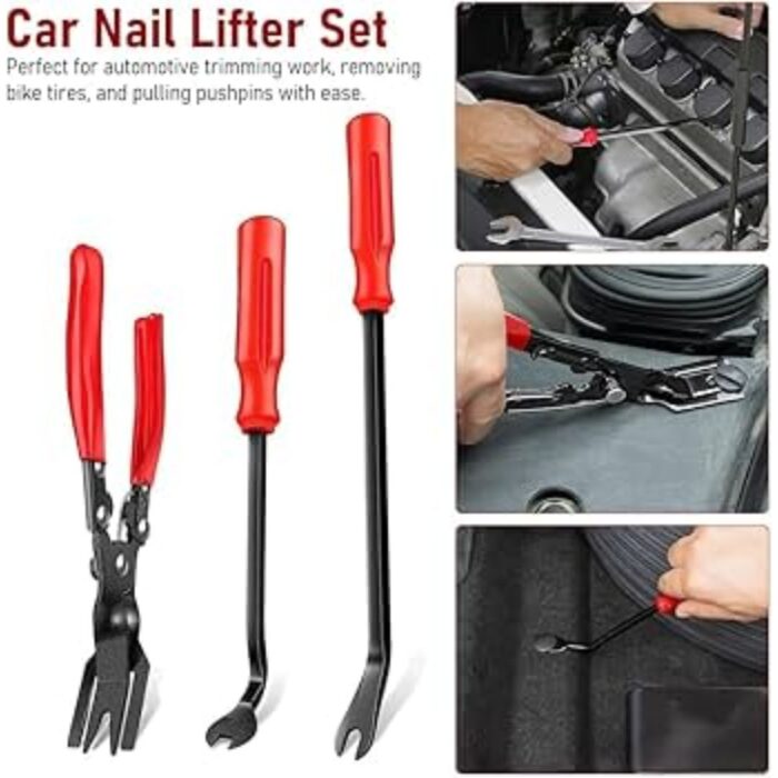 GSK CUT 3 Piece Auto Trim Removal Tool Set with Clip Pliers
