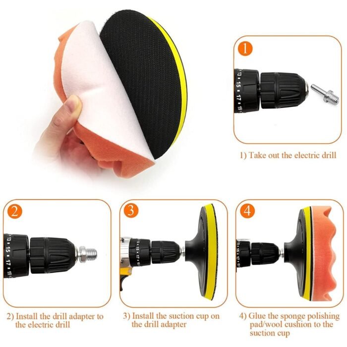 GSK CUT 180mm 7 Inch Waffle Sponge Polishing Buffer Pad