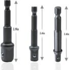 3 Piece Socket Adapter Extension Bit Set CR-V Steel