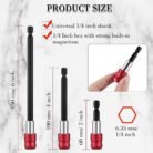 3 Piece Magnetic Drill Bit Holder Extension Set