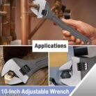 De Neers 10 Inch Chrome Vanadium Adjustable Wrench Spanner