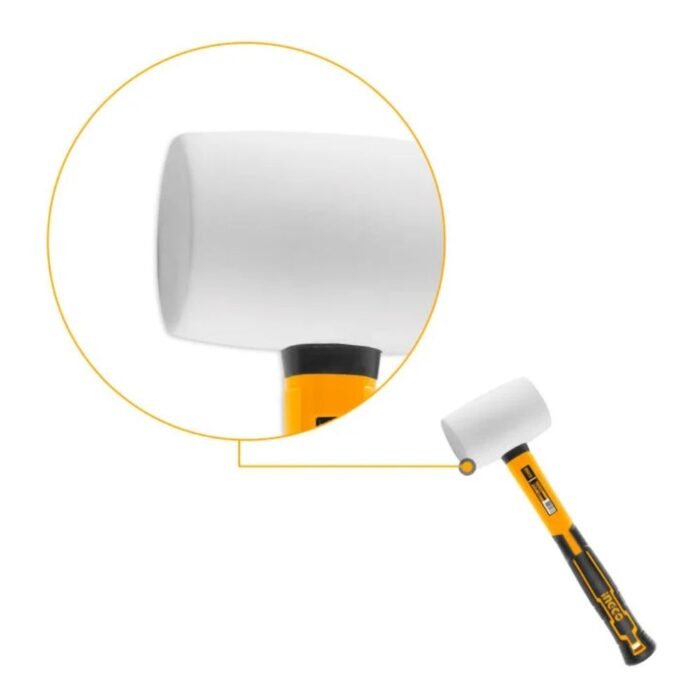 INGCO HRUH8316 450g White Rubber Mallet with Fiberglass Handle