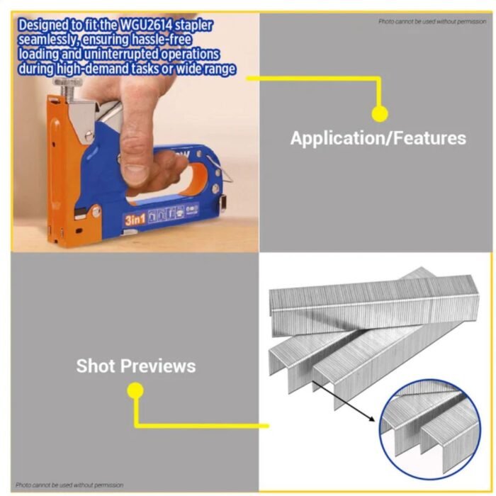 WADFOW WGU2614 Heavy Duty Manual Staple Gun for Upholstery and Woodworking