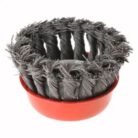 GSK CUT 3 Inch Knotted Twisted Wire Cup Brush for Angle Grinder Red