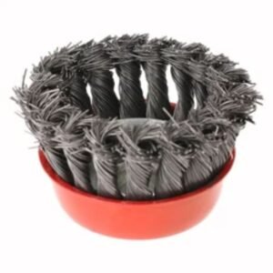 GSK CUT 3 Inch Knotted Twisted Wire Cup Brush for Angle Grinder Red