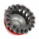 GSK CUT 3 Inch Knotted Twisted Wire Cup Brush for Angle Grinder Red