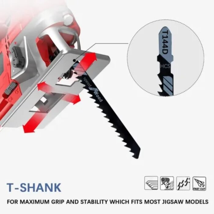 GSK CUT T144D High Carbon Steel T-Shank Jigsaw Blades Pack of 5