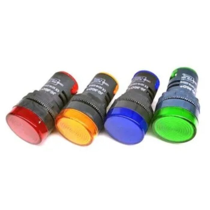 GSK CUT 22mm 230V LED Panel Indicator Lights Red Green Blue Yellow Pack of 4