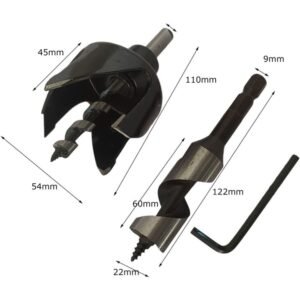 GSK CUT 3 Piece Door Lock Installation Hole Saw Kit with Auger Bit