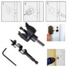 GSK CUT 3 Piece Door Lock Installation Hole Saw Kit with Auger Bit