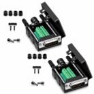 GSK CUT DB15 Male Solderless Terminal Breakout Board Connector with Protective Case Pack of 2