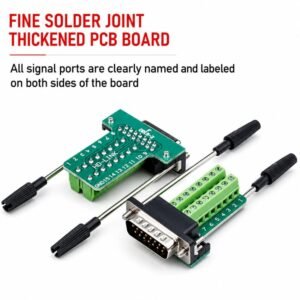 GSK CUT DB15 Male Solderless Terminal Breakout Board Connector with Protective Case Pack of 2