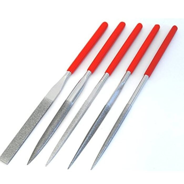 GSK CUT 5 Piece Diamond Needle File Set 3 x 140mm with Ergonomic Handles