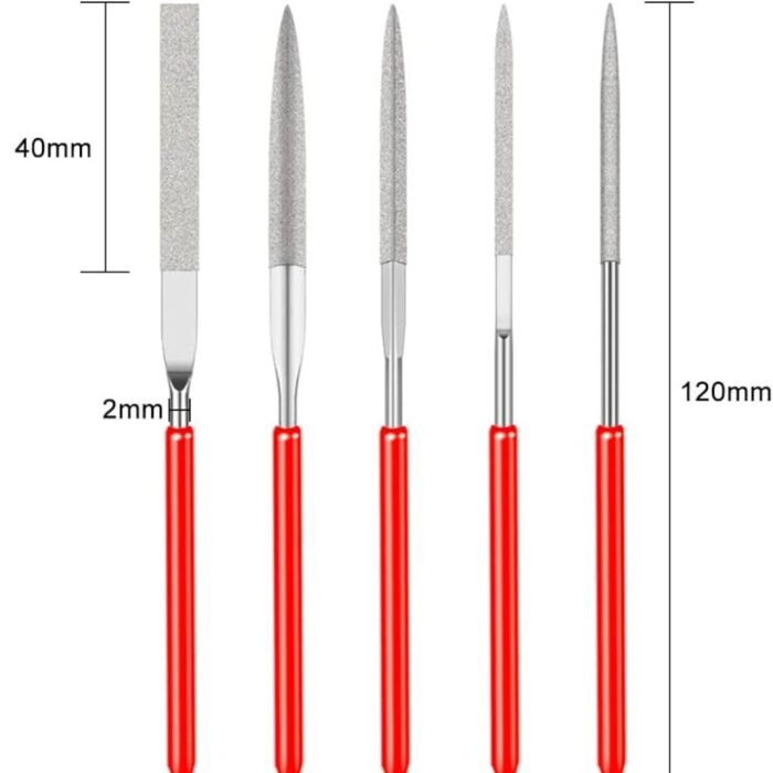 GSK CUT 5 Piece Diamond Needle File Set 3 x 140mm with Ergonomic Handles