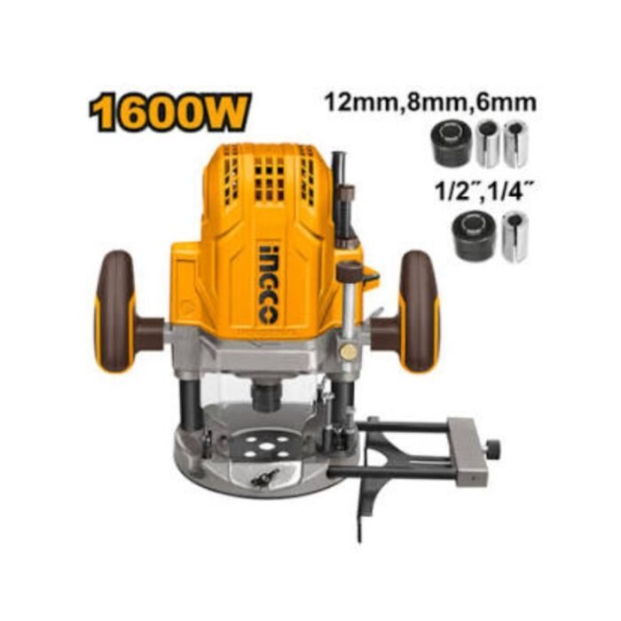 INGCO RT160028 1600W Electric Plunge Router with 60mm Plunge and Multiple Collets