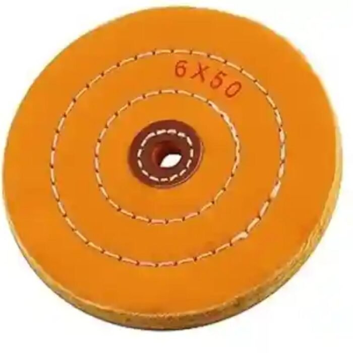 GSK CUT 6 Inch Orange Cotton Buffing Wheel for Bench Grinder with 1/2 Inch Arbor Hole