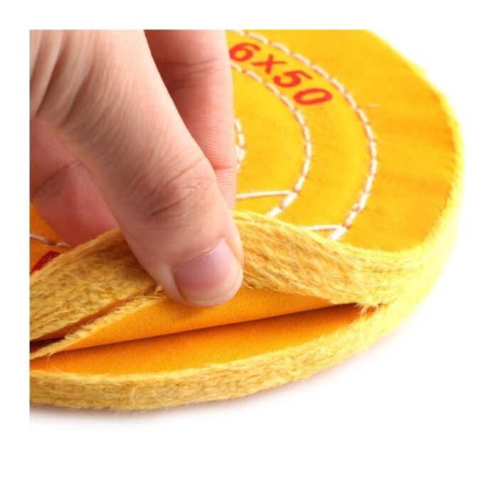 GSK CUT 6 Inch Orange Cotton Buffing Wheel for Bench Grinder with 1/2 Inch Arbor Hole