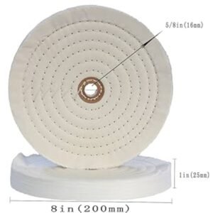 GSK CUT 8 Inch Professional Soft Cotton Buffing Wheel 50 Ply for Bench Grinder