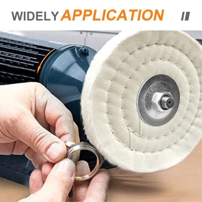 GSK CUT 8 Inch Professional Soft Cotton Buffing Wheel 50 Ply for Bench Grinder