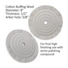 GSK CUT 8 Inch Professional Soft Cotton Buffing Wheel 50 Ply for Bench Grinder