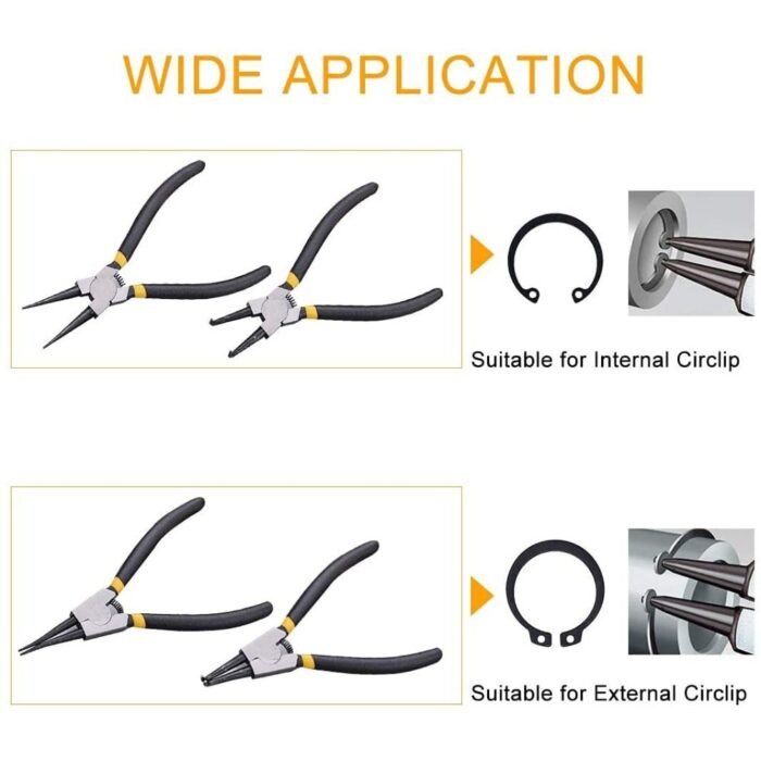 GSK CUT 4 Piece 7 Inch Internal External Circlip Snap Ring Pliers Set GSK CUT 4 Piece 7 Inch Internal External Circlip Snap Ring Pliers Set
