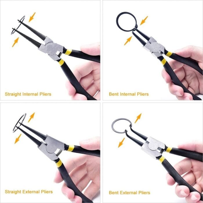 GSK CUT 4 Piece 7 Inch Internal External Circlip Snap Ring Pliers Set GSK CUT 4 Piece 7 Inch Internal External Circlip Snap Ring Pliers Set
